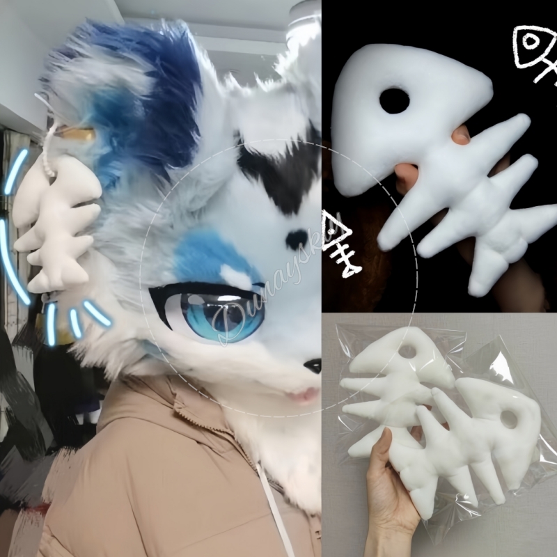 Pluche visgraat sleutelhanger  - Fishbones Cosplay Prop recensie en prijs