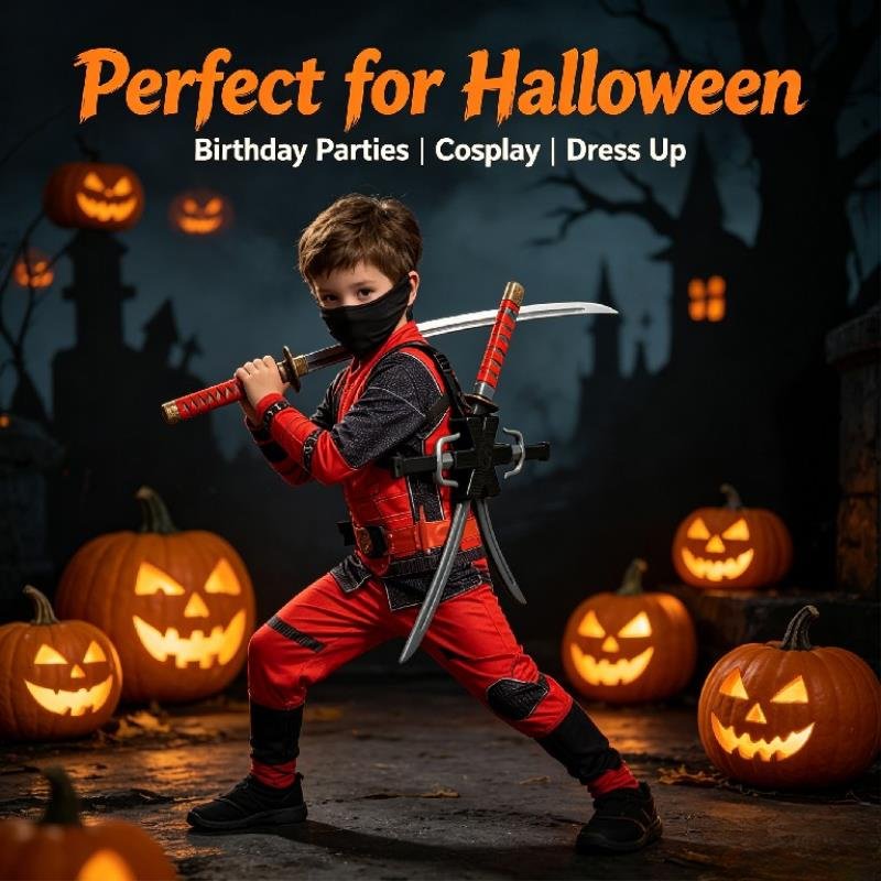 Halloween 1:1 Ninja Set Kinder - Cosplay Prop Knife recensie en prijs